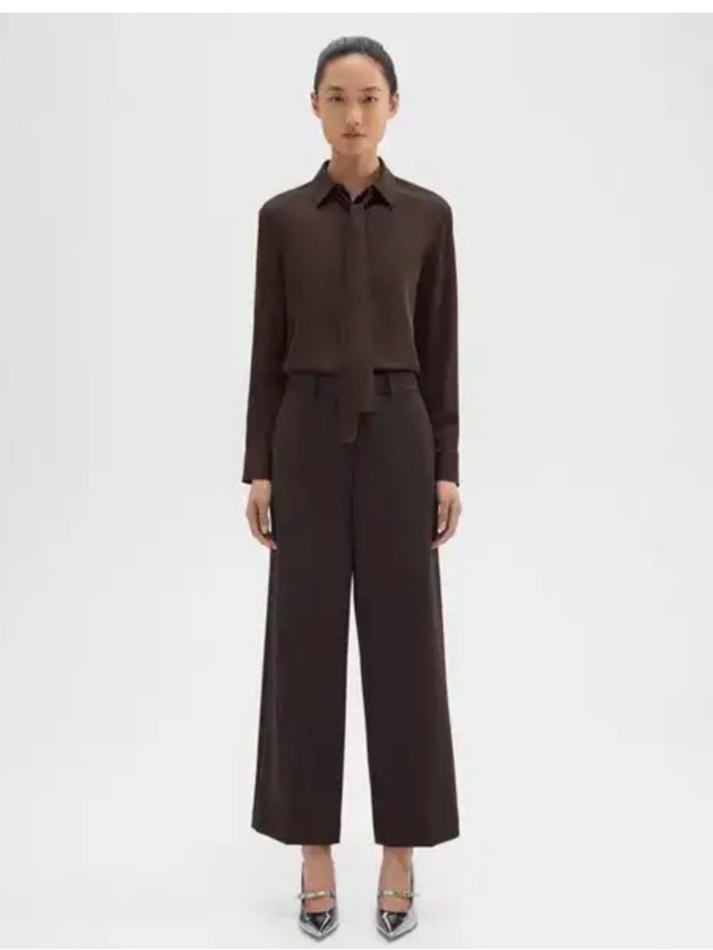 Theory High-Waist Admiral Pant in Mink